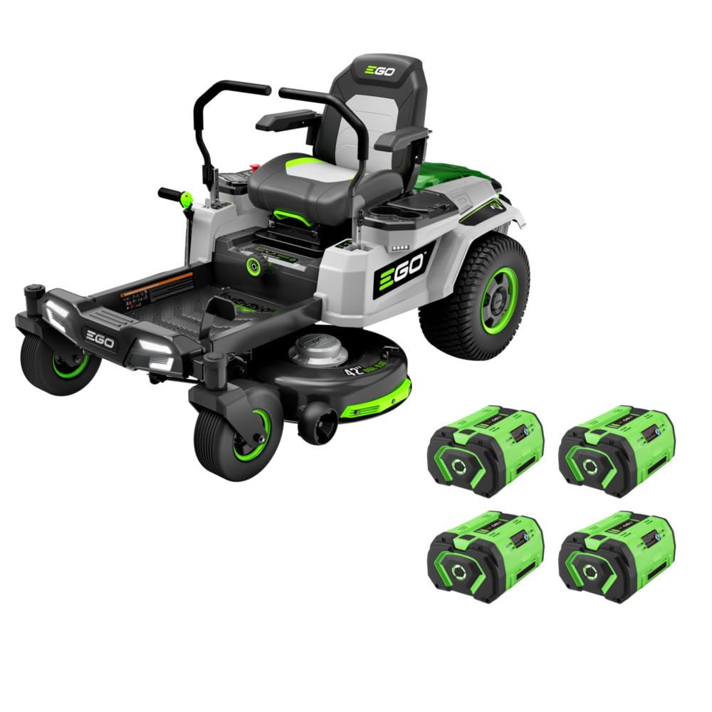 EGO POWER+ Electric Riding Lawn Mower, 42" Deck Cordless Tractor, Includes (6) 56V 6.0Ah Batteries and Charger - TR4204