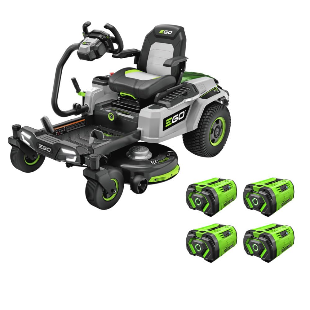 EGO POWER+ Electric Riding Lawn Mower, 42" Deck Cordless Tractor, Includes (6) 56V 6.0Ah Batteries and Charger - TR4204