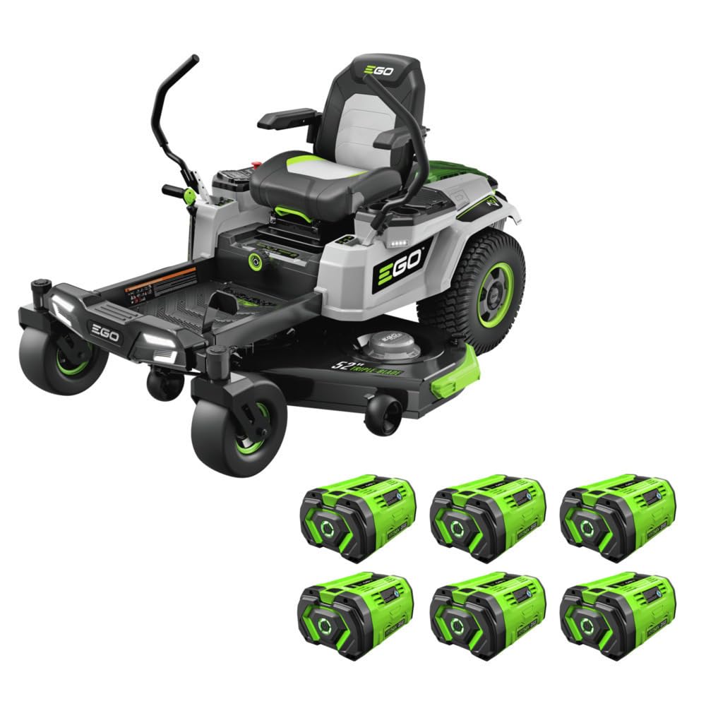 EGO POWER+ Electric Riding Lawn Mower, 42" Deck Cordless Tractor, Includes (6) 56V 6.0Ah Batteries and Charger - TR4204