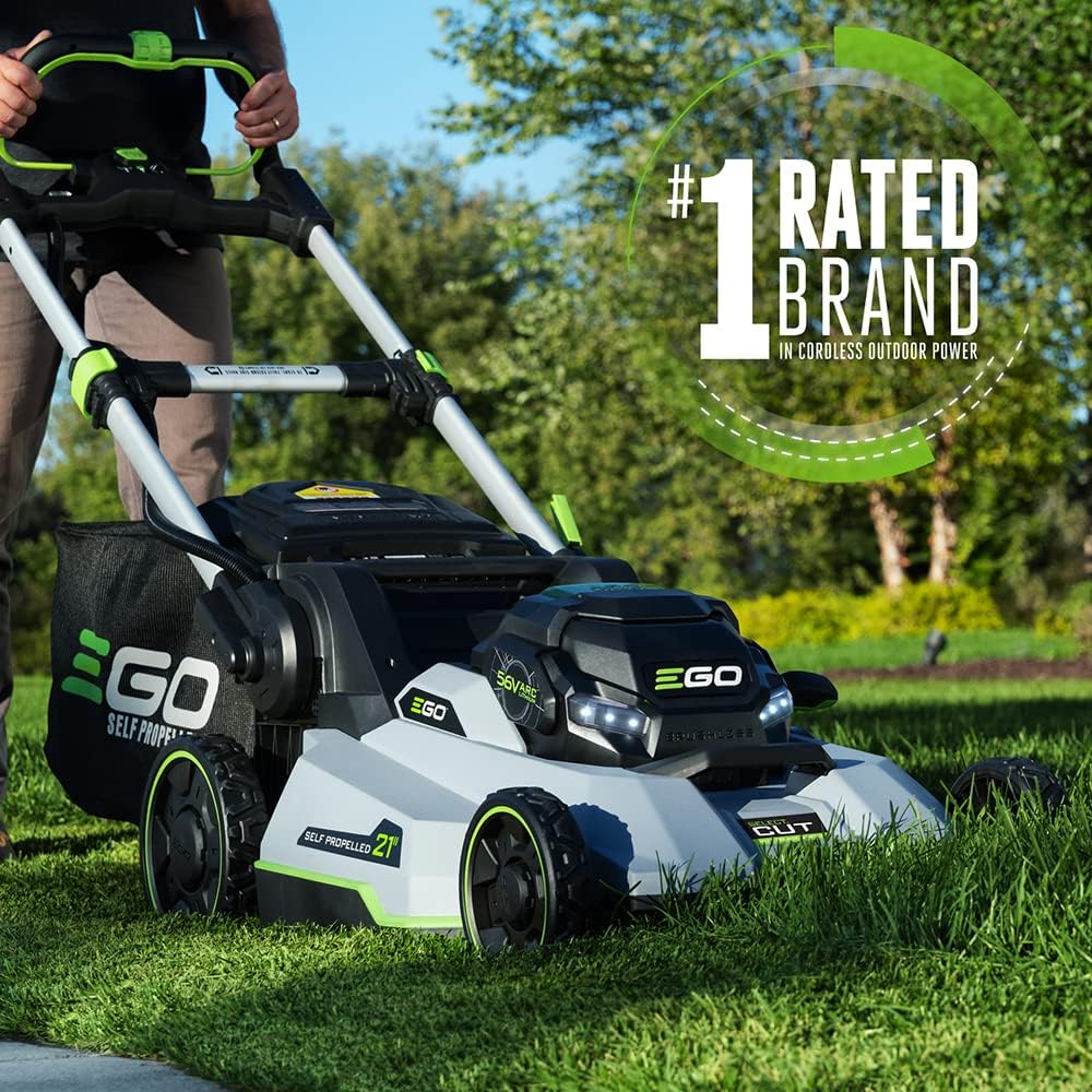 EGO POWER+ Electric Lawn Mower – Self-Propelled, Cordless, Dual 56V Batteries & Rapid Charger