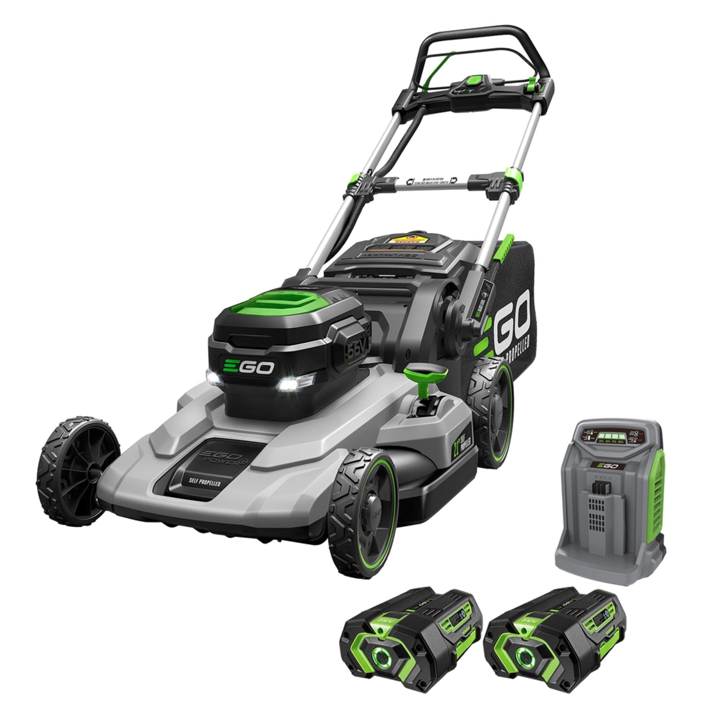 EGO POWER+ Electric Lawn Mower – Self-Propelled, Cordless, Dual 56V Batteries & Rapid Charger
