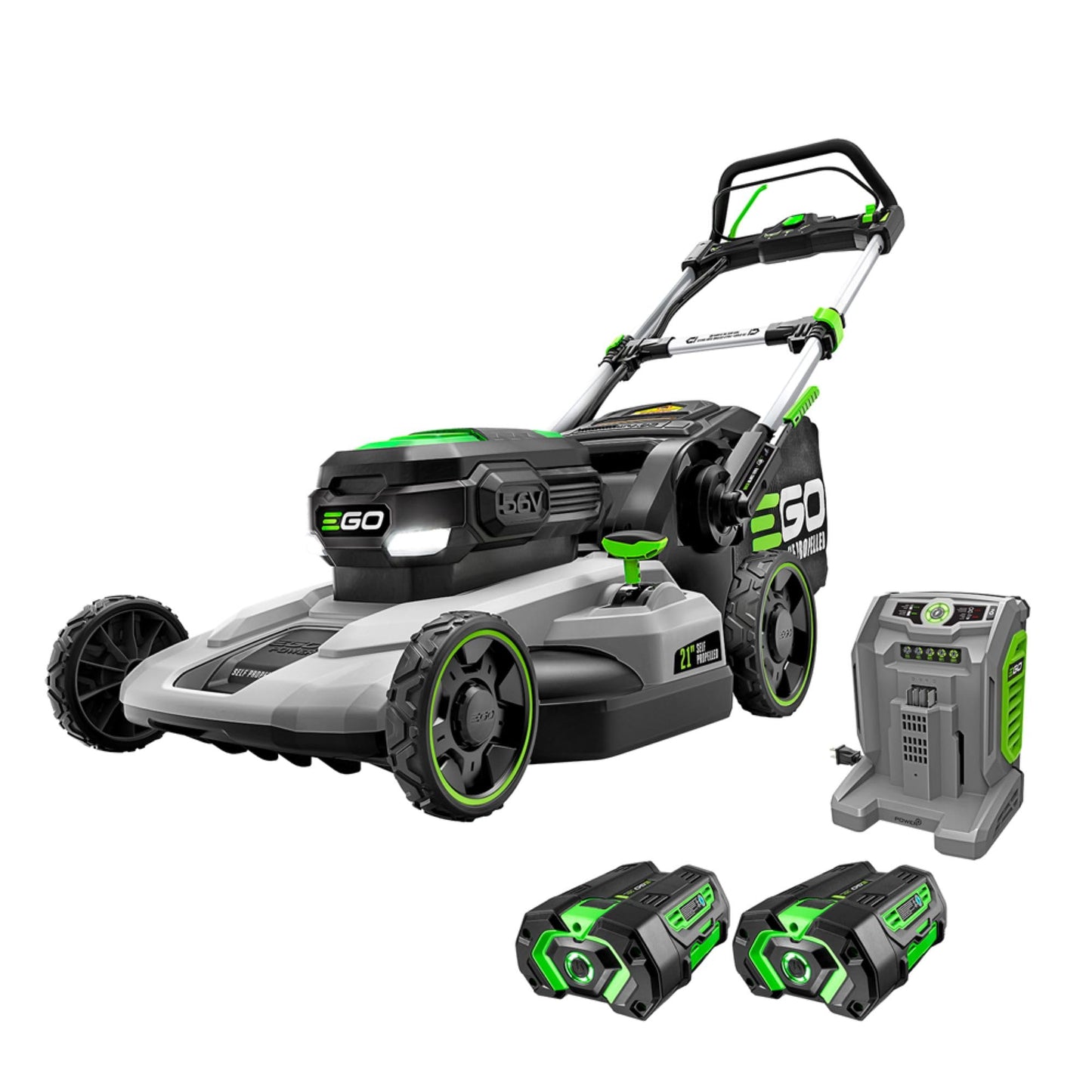 EGO POWER+ Electric Lawn Mower, Self-Propelled Cordless with Select Cut and Touch Drive, Includes (2) 56V 6.0Ah Batteries and Rapid Charger - LM2134SP-2