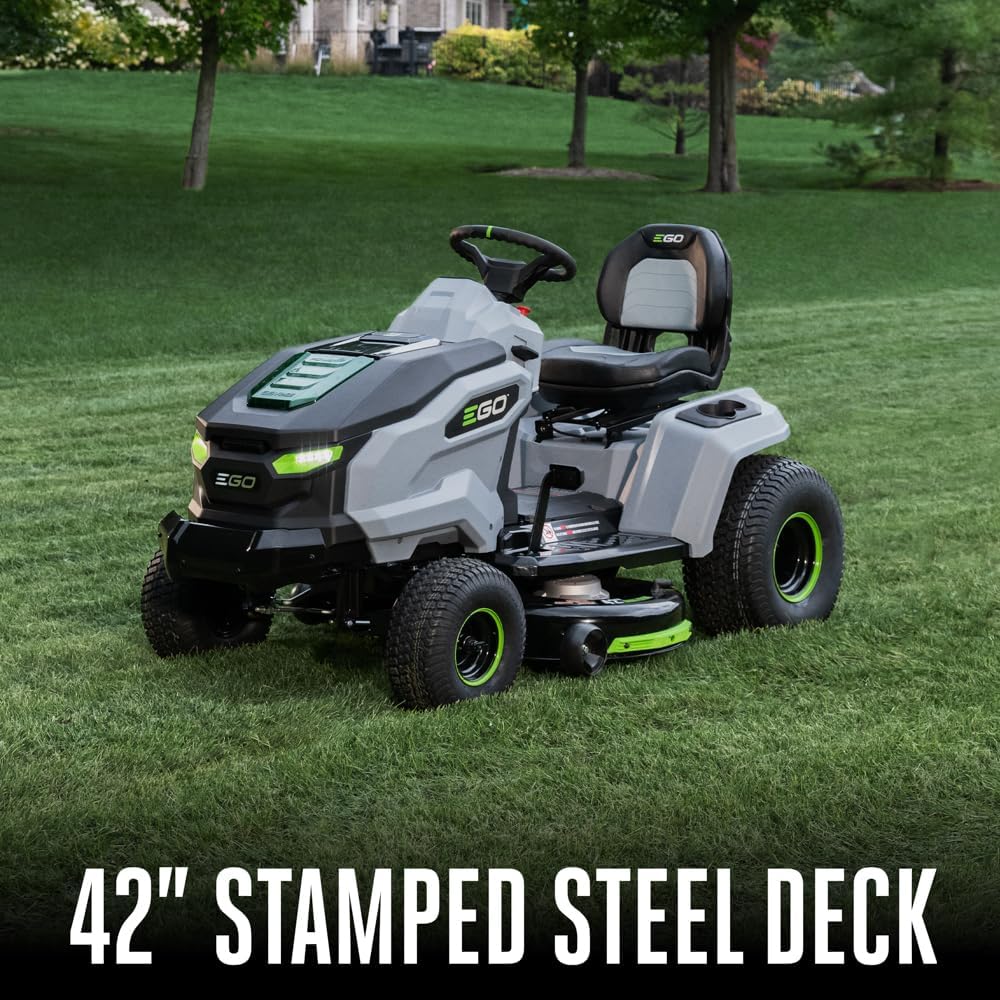 EGO POWER+ 42" Electric Riding Lawn Mower – Cordless Tractor with 6×56V Batteries & Charger