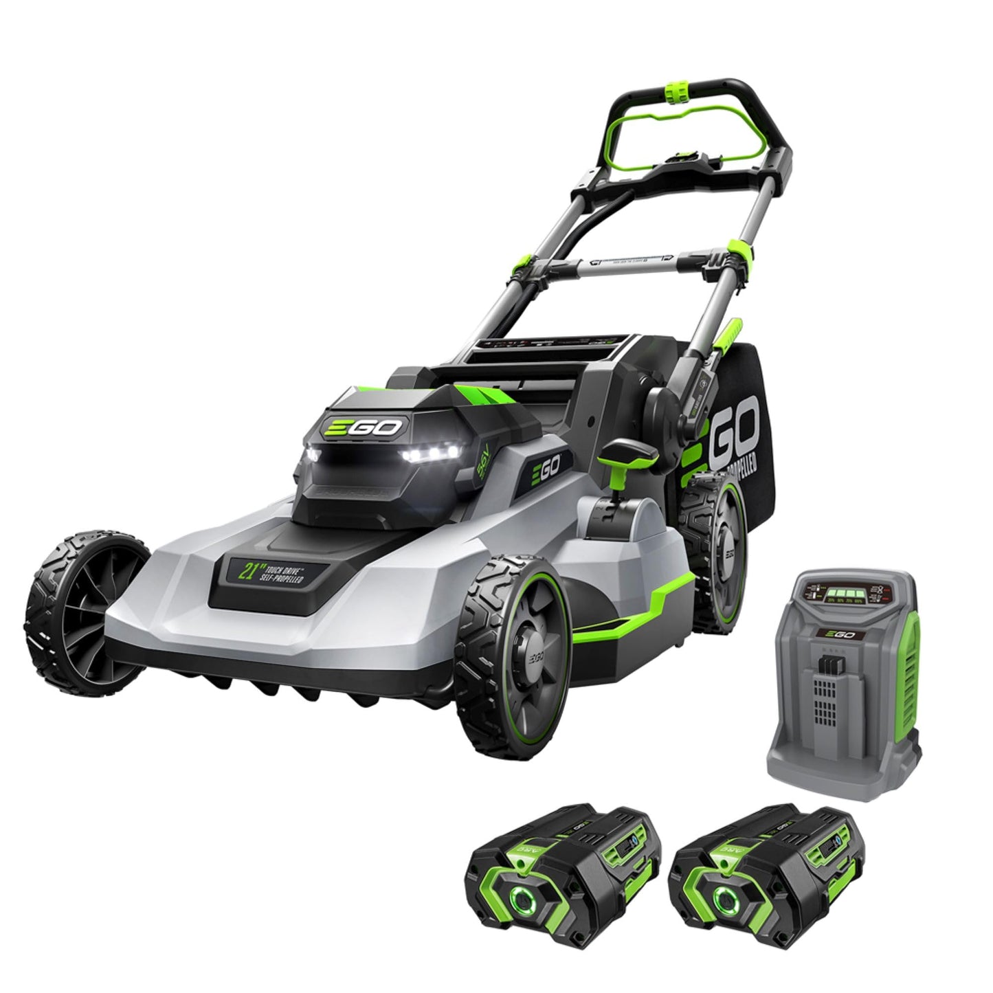 EGO POWER+ Electric Lawn Mower – Self-Propelled, Cordless, Dual 56V Batteries & Rapid Charger