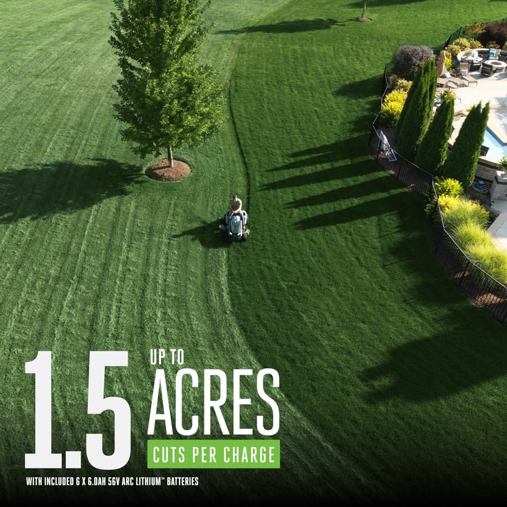 EGO POWER+ 42" Electric Riding Lawn Mower – Cordless Tractor with 6×56V Batteries & Charger