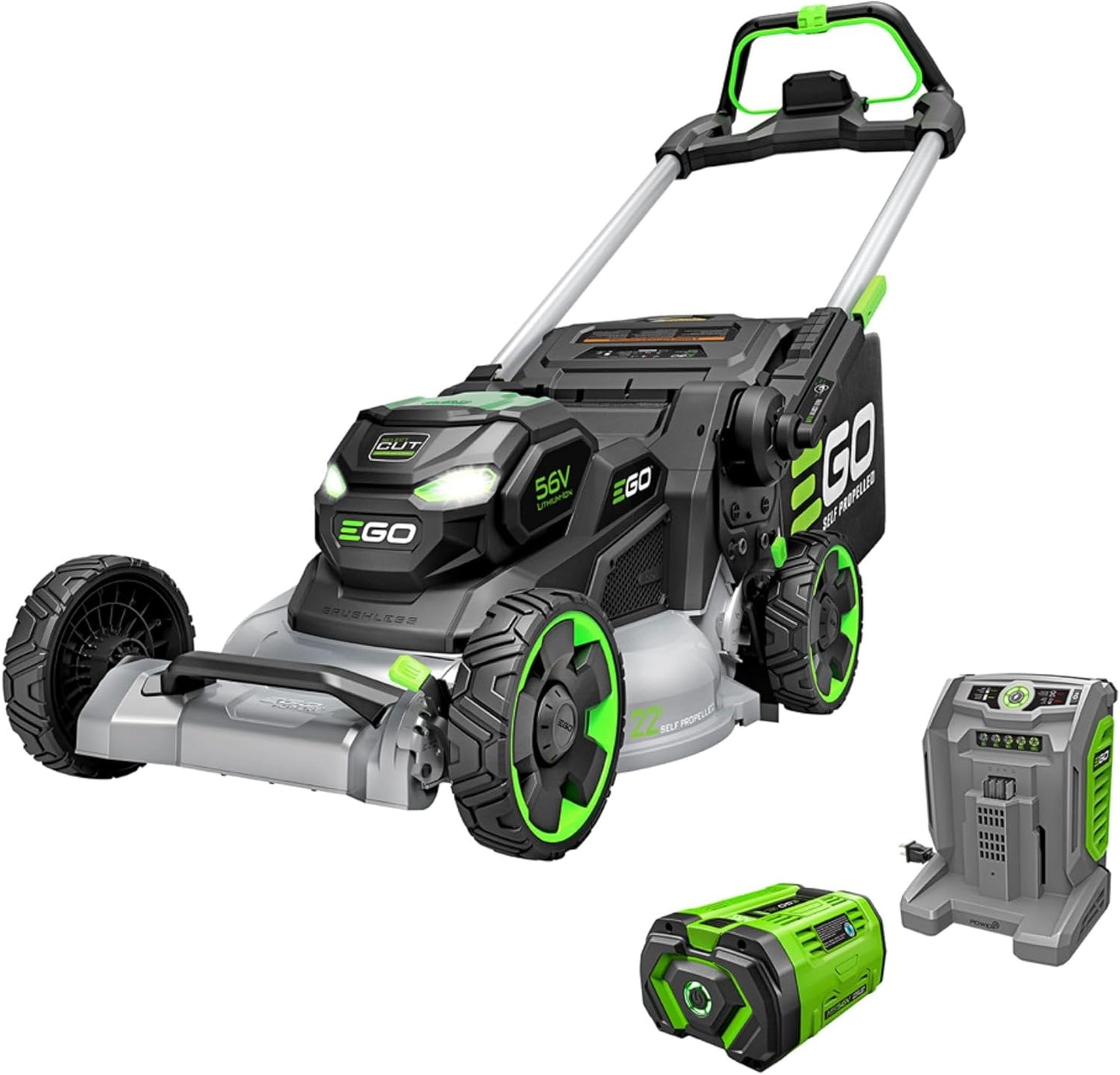 EGO POWER+ Electric Lawn Mower, Self-Propelled Cordless with 22" Aluminum Deck, Select Cut and Touch Drive, Includes 56V 10.0Ah Battery and Charger - LM2206SP