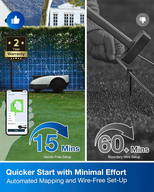 ECOVACS Goat O1000 RTK Robot Lawn Mower – Wire-Free, 0.25 Acre, 3D Obstacle Avoidance, App Control