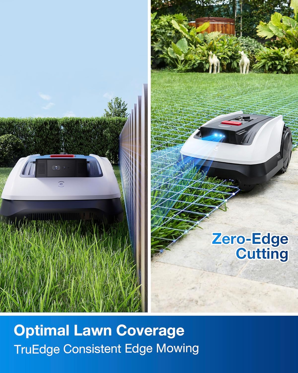 ECOVACS Goat O1000 RTK Robot Lawn Mower – Wire-Free, 0.25 Acre, 3D Obstacle Avoidance, App Control