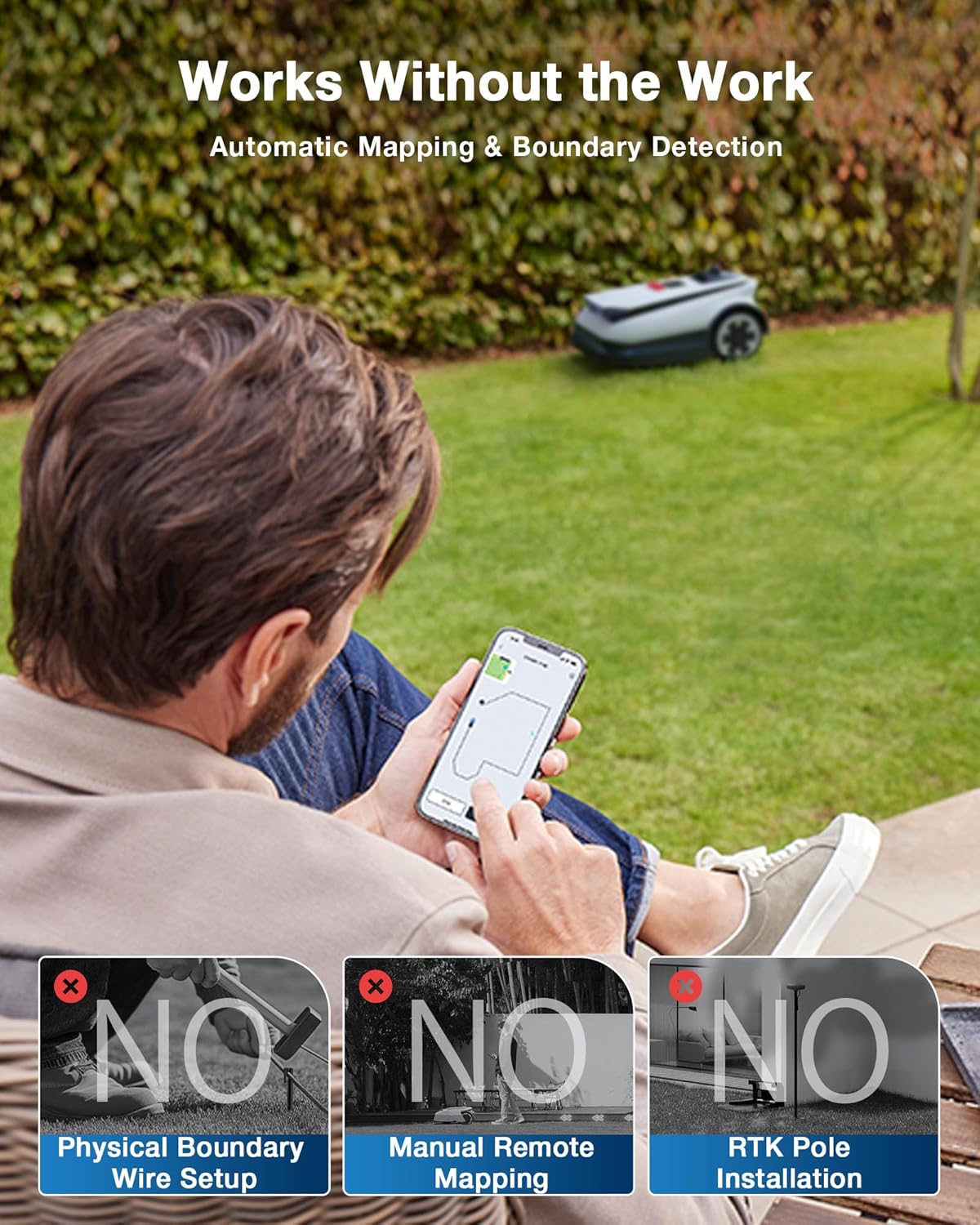 ECOVACS Goat A3000 Robot Lawn Mower – Dual-LiDAR, 0.75 Acre, 13” Cutting, Smart Edge Mowing