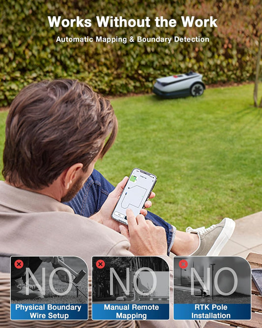 ECOVACS Goat A3000 Robot Lawn Mower – Dual-LiDAR, 0.75 Acre, 13” Cutting, Smart Edge Mowing
